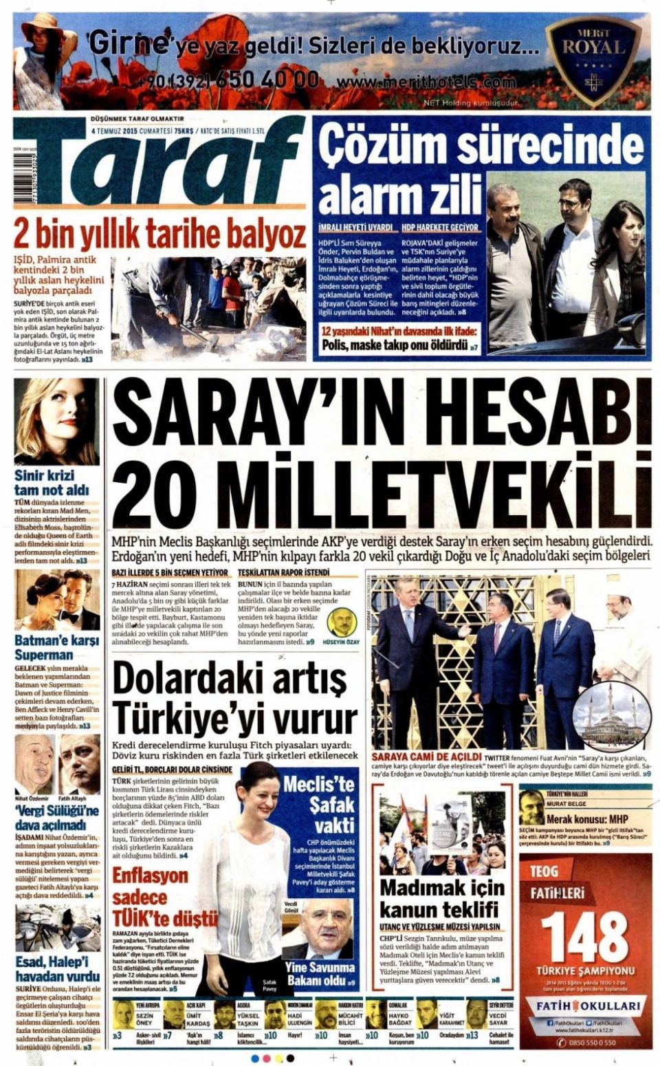 4 Temmuz gazete manşetleri 11