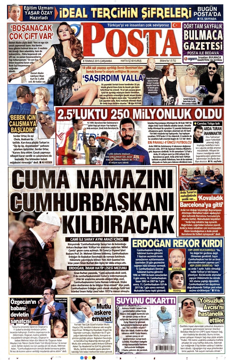 8 Temmuz 2015 gazete manşetleri 14