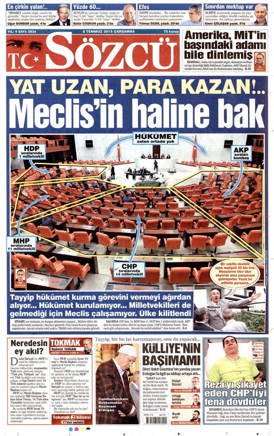 8 Temmuz 2015 gazete manşetleri 17