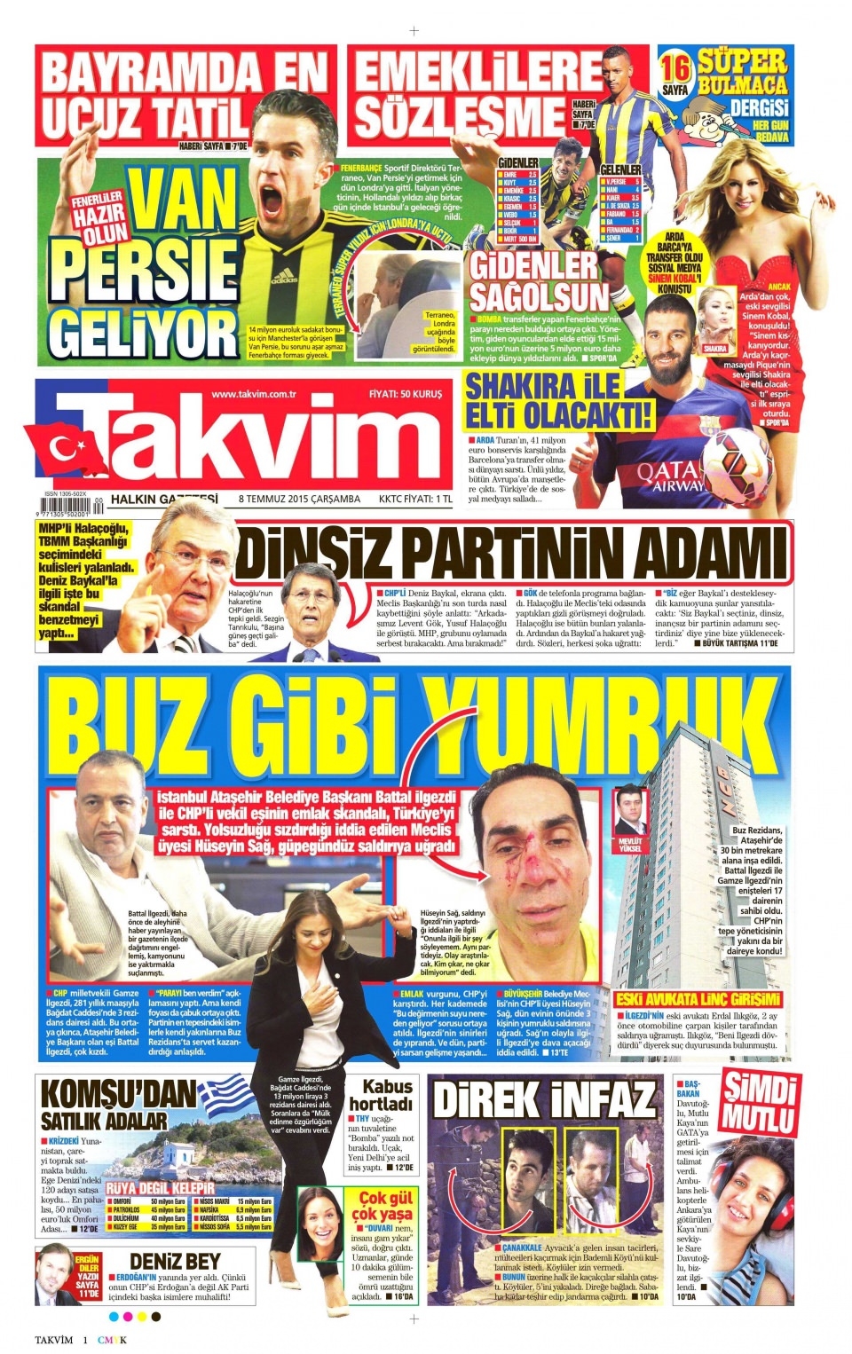 8 Temmuz 2015 gazete manşetleri 19