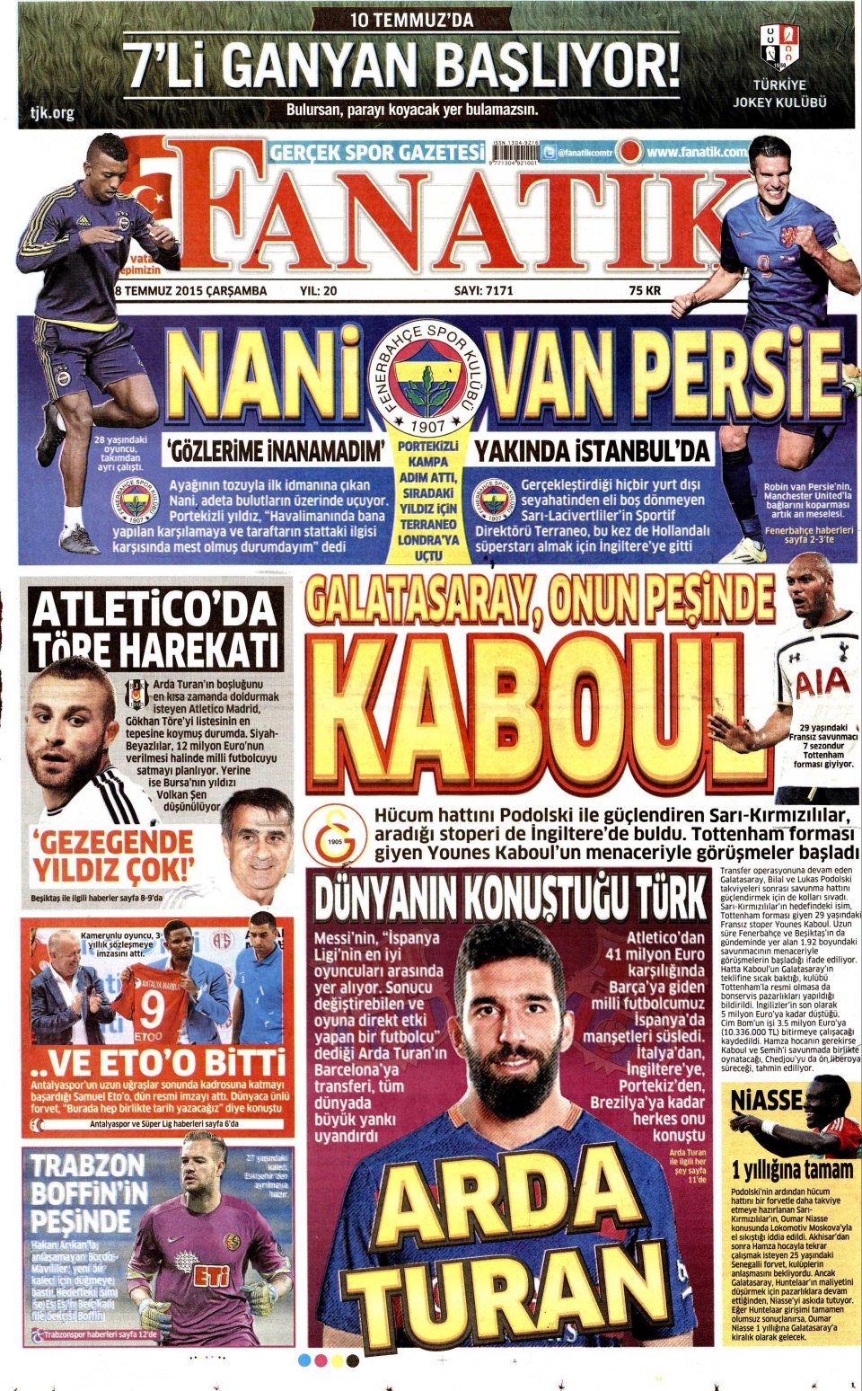 8 Temmuz 2015 gazete manşetleri 5