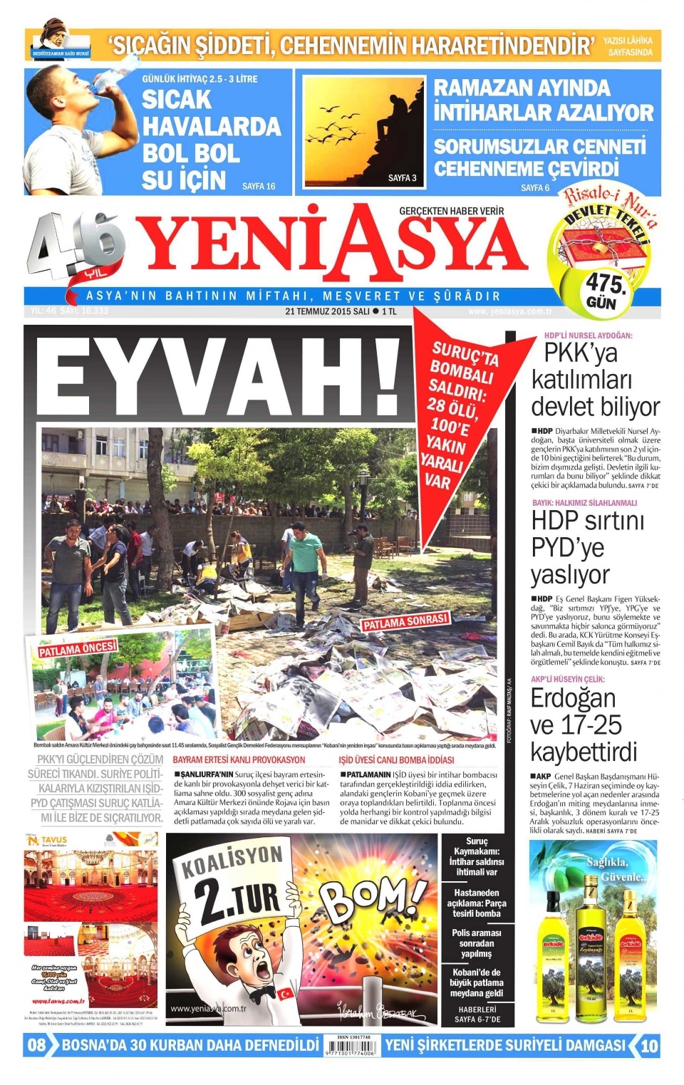 21 Temmuz 2015 gazete manşetleri 26