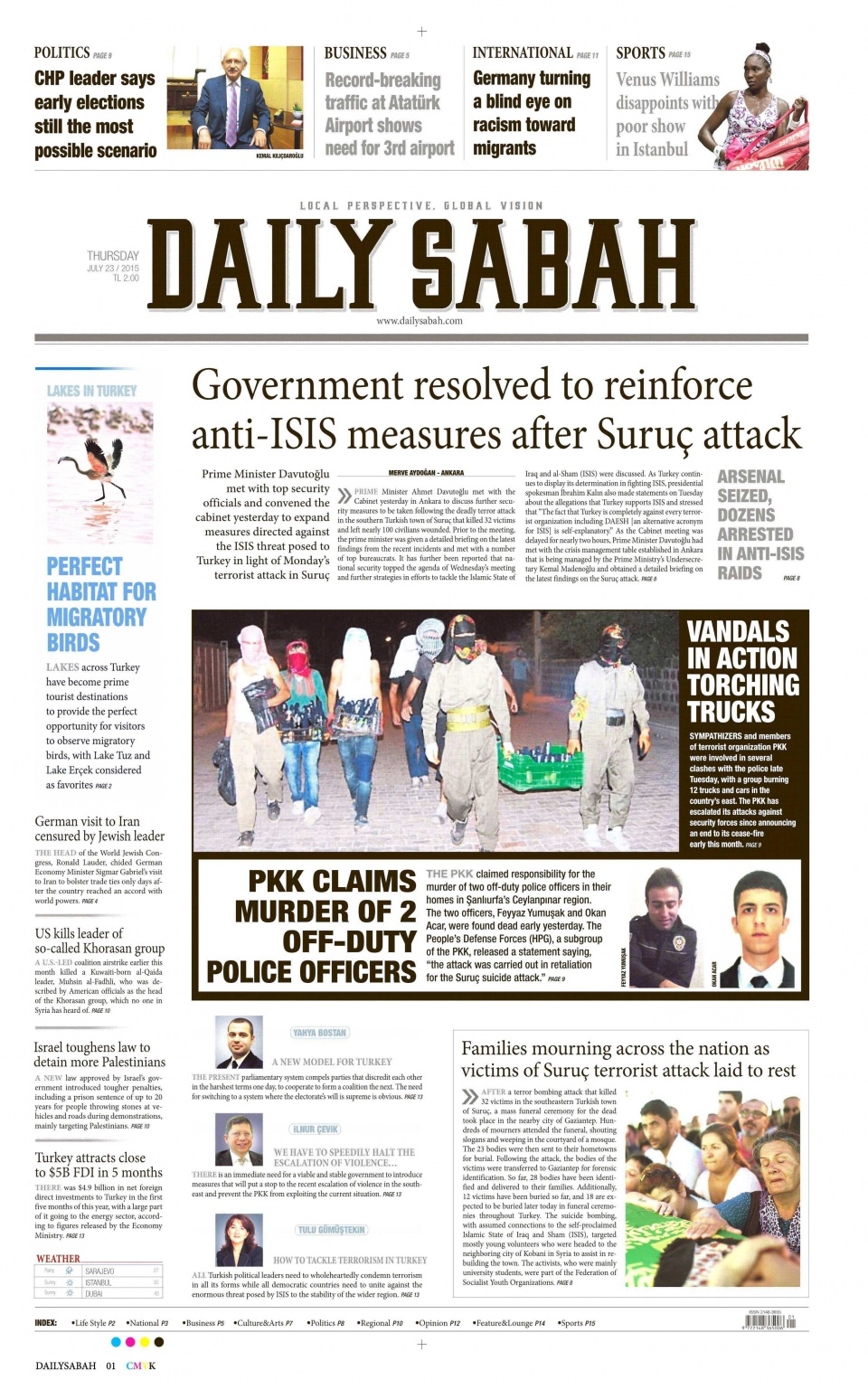23 Temmuz 2015 gazete manşetleri 17