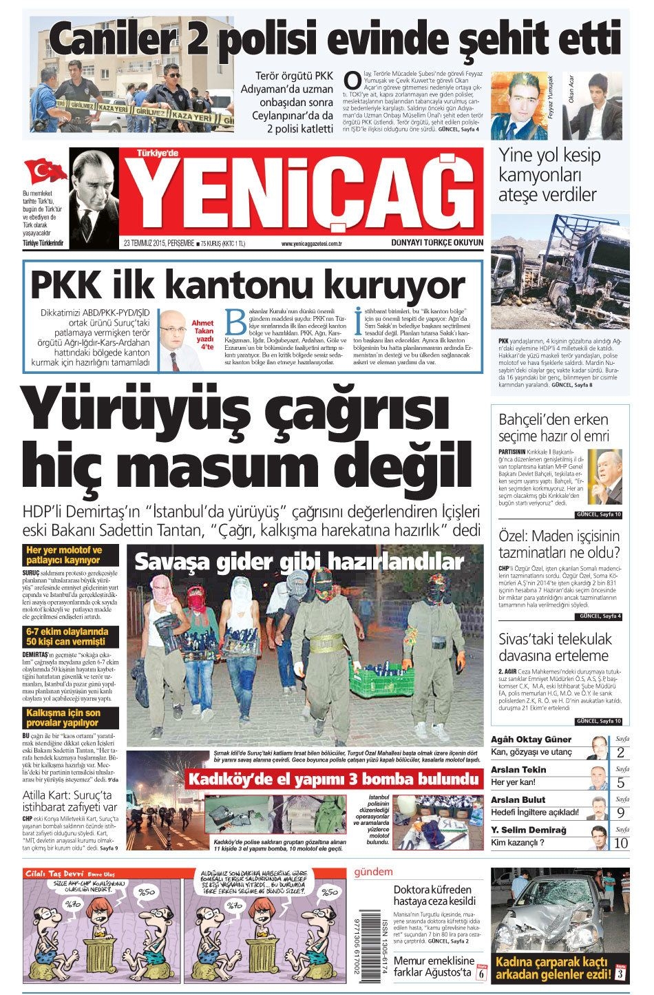 23 Temmuz 2015 gazete manşetleri 27