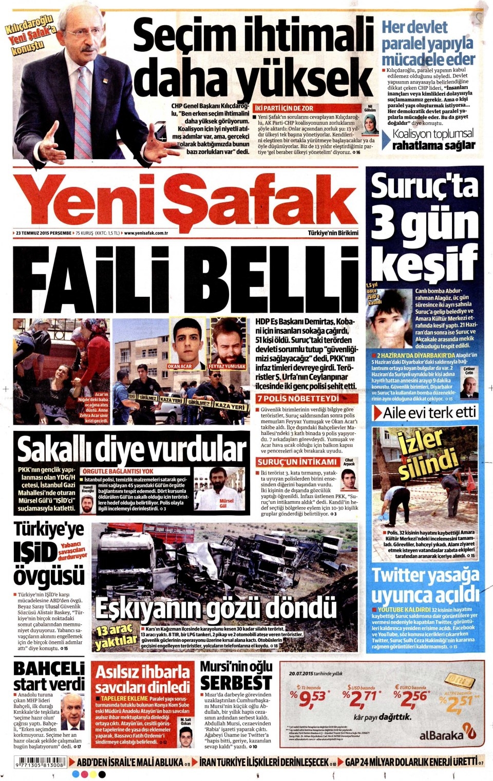 23 Temmuz 2015 gazete manşetleri 28