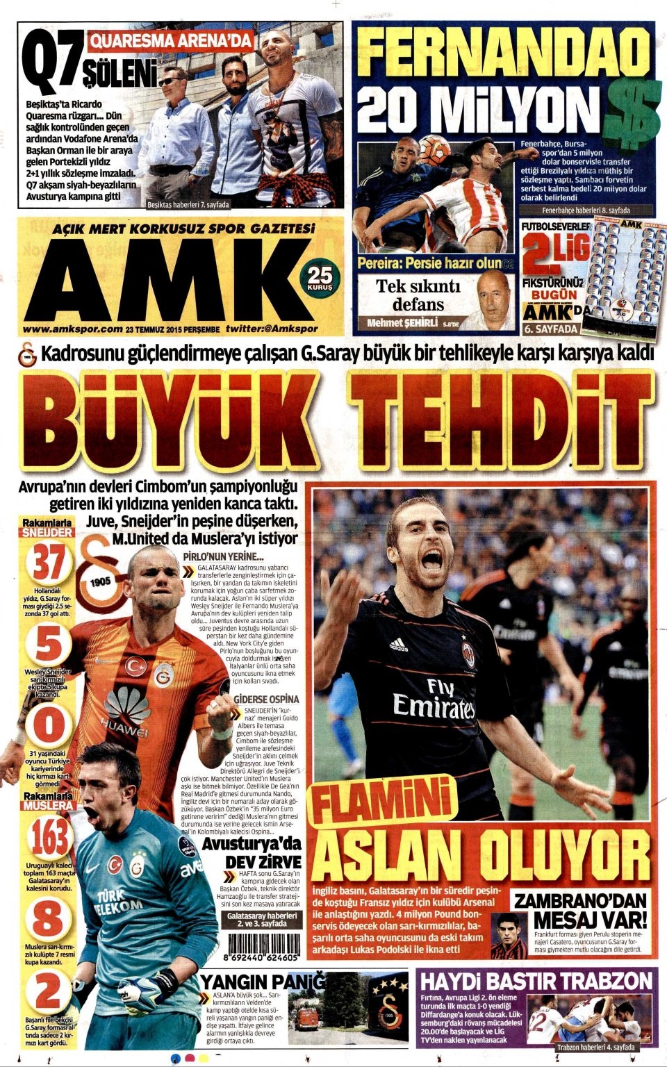 23 Temmuz 2015 gazete manşetleri 31