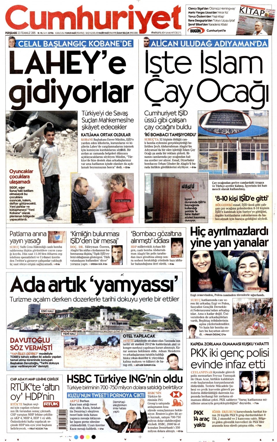 23 Temmuz 2015 gazete manşetleri 4