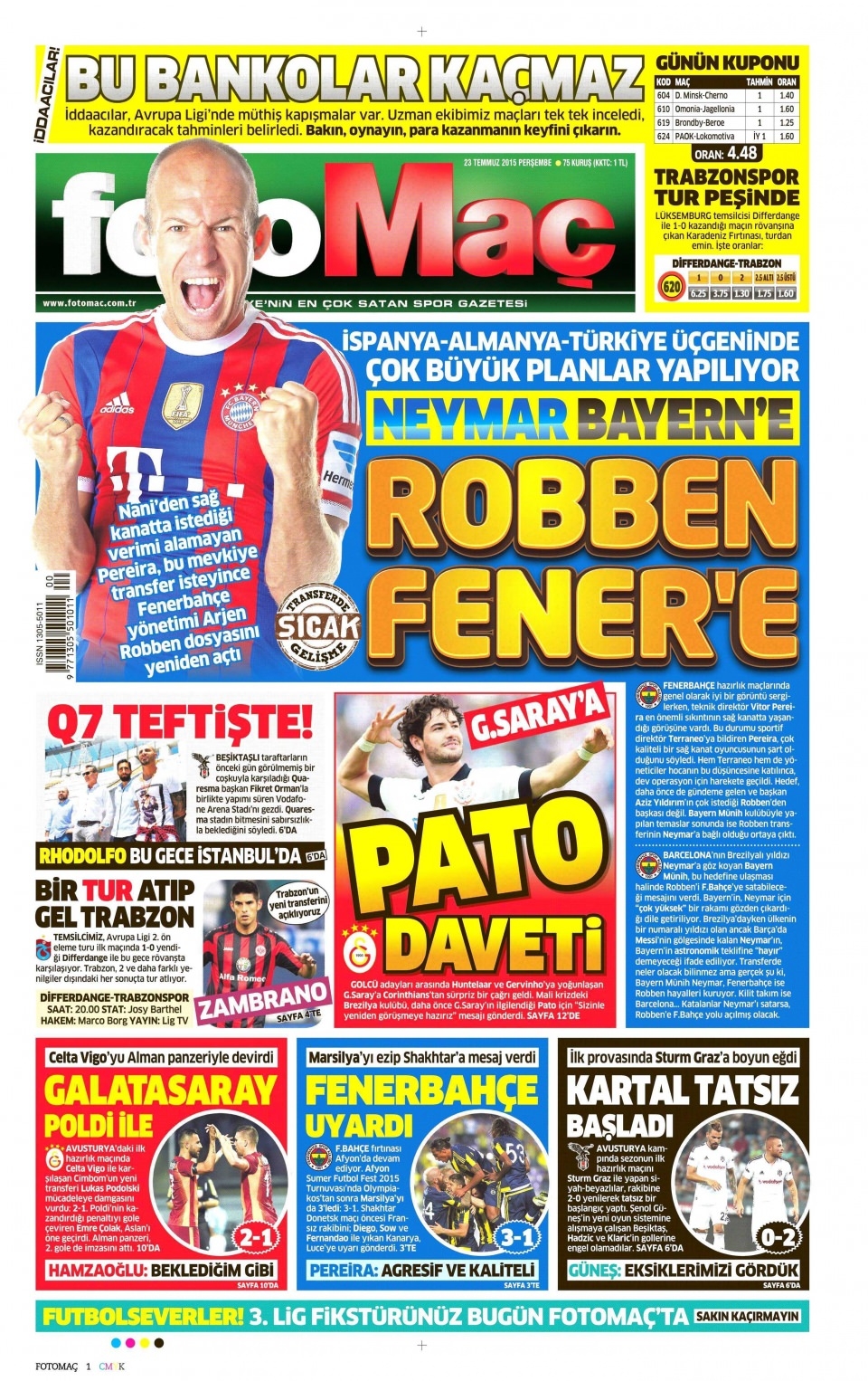 23 Temmuz 2015 gazete manşetleri 6