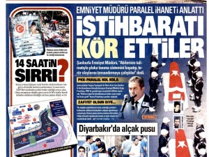 24 Temmuz 2015 gazete manşetleri