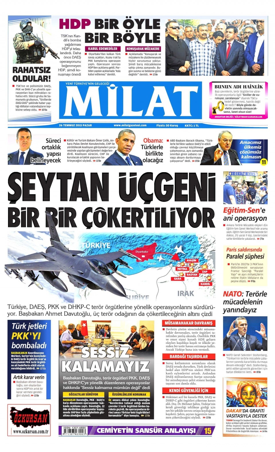 26 Temmuz 2015 gazete manşetleri 10