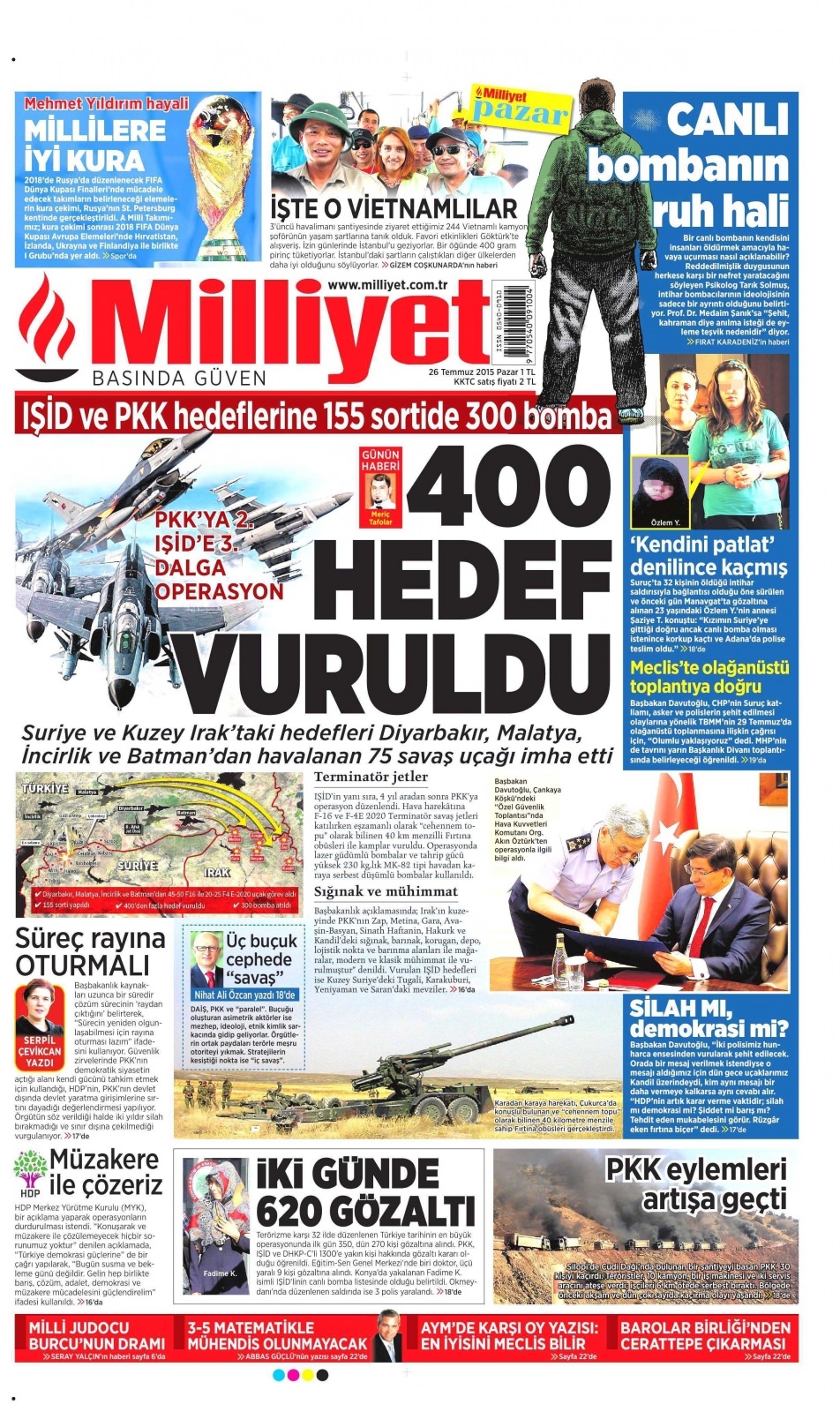 26 Temmuz 2015 gazete manşetleri 13