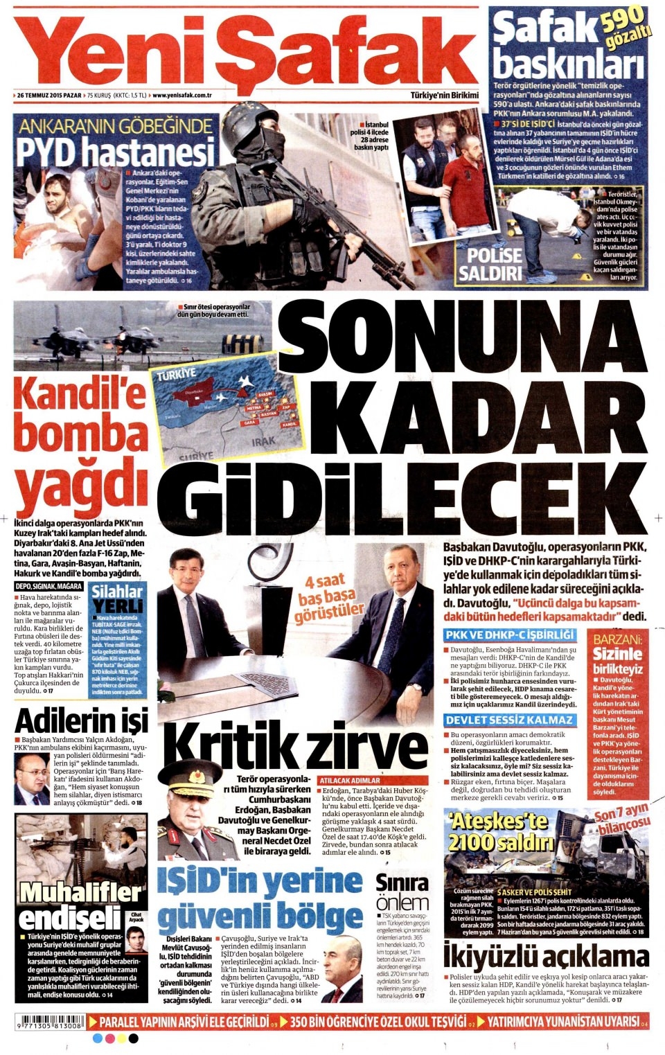 26 Temmuz 2015 gazete manşetleri 27