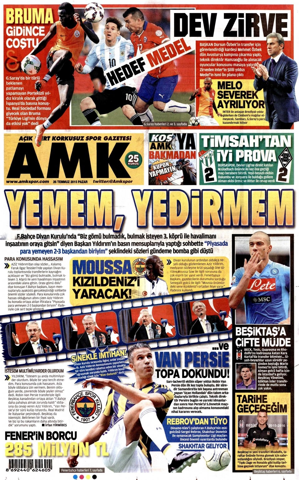 26 Temmuz 2015 gazete manşetleri 29