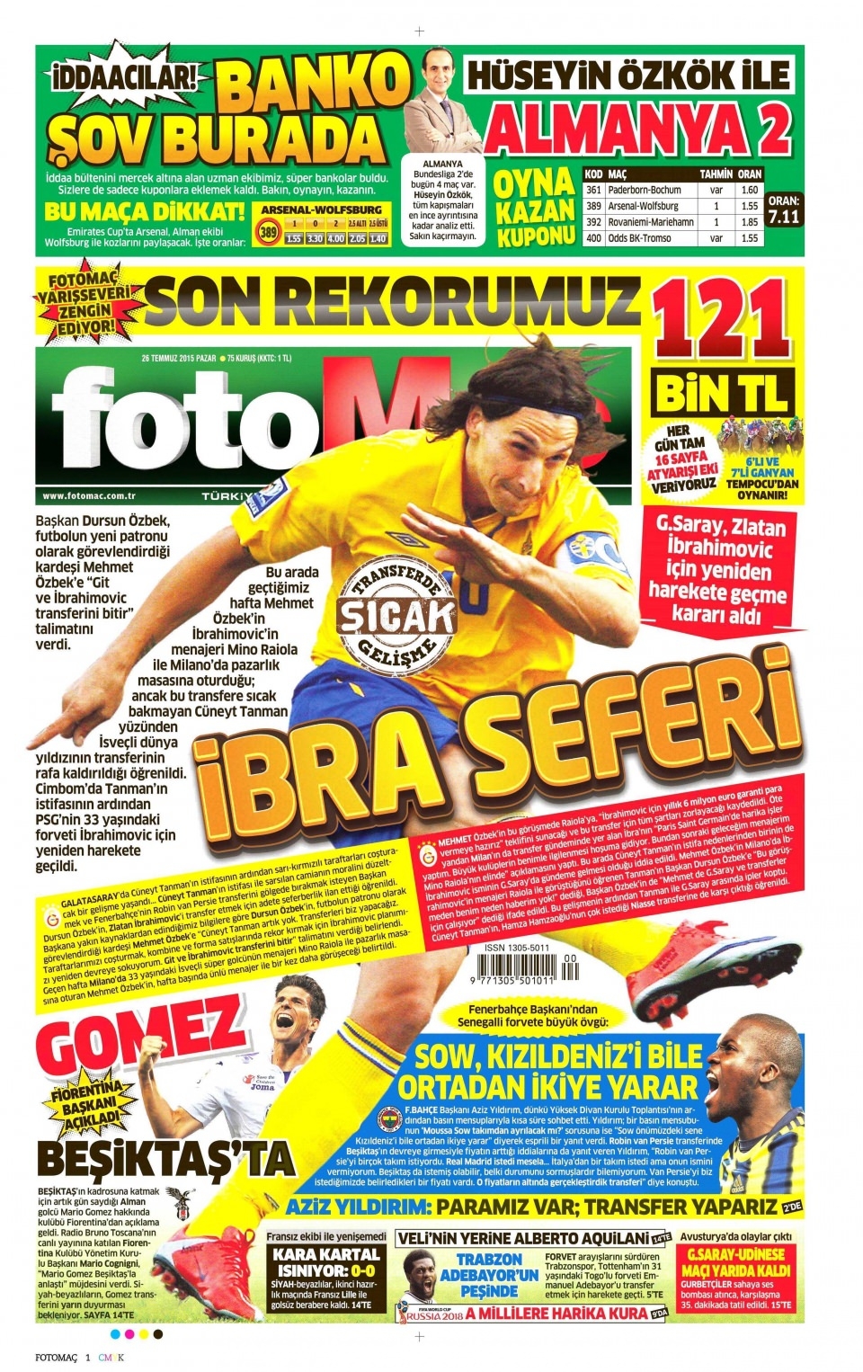 26 Temmuz 2015 gazete manşetleri 6