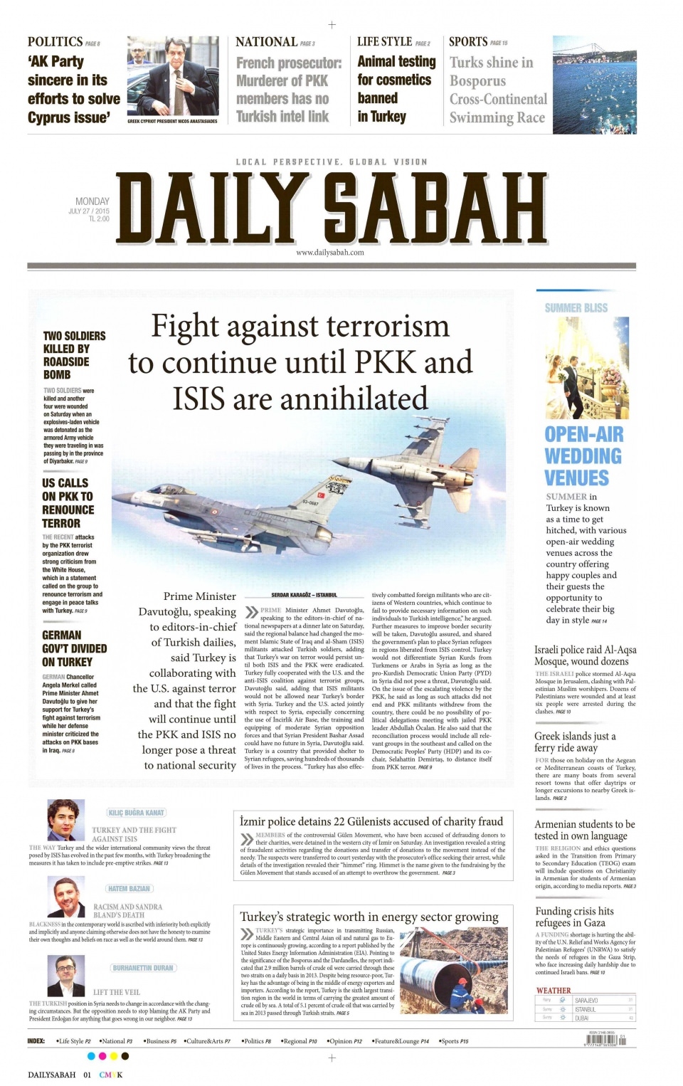 27 Temmuz 2015 gazete manşetleri 17