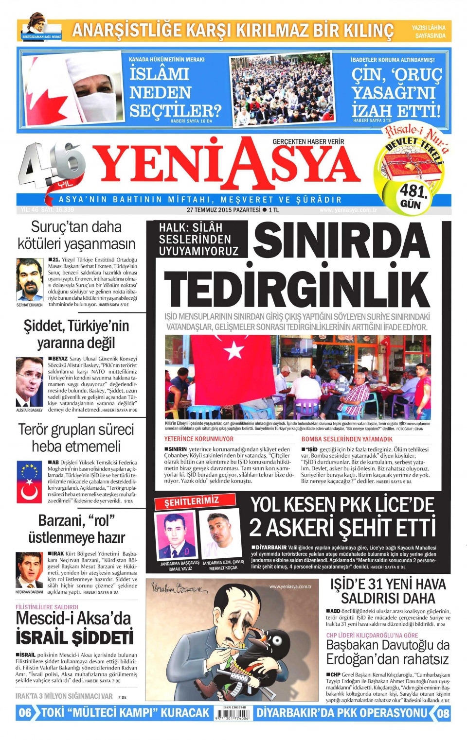 27 Temmuz 2015 gazete manşetleri 26