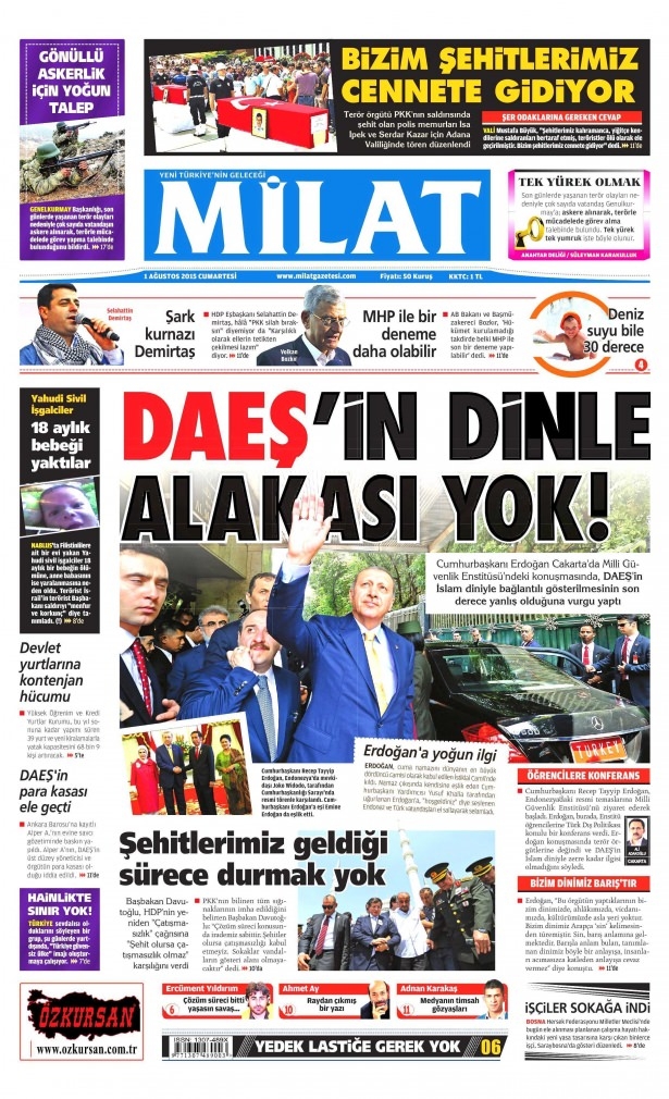 1 Ağustos 2015 gazete manşetleri 10
