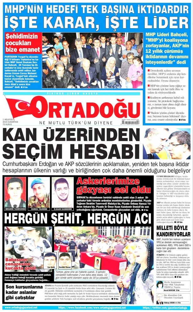 1 Ağustos 2015 gazete manşetleri 14