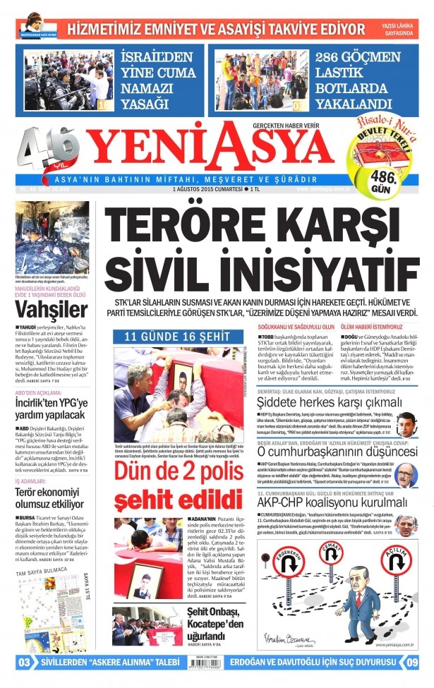 1 Ağustos 2015 gazete manşetleri 26