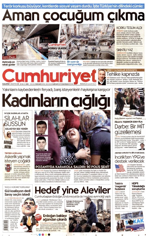 1 Ağustos 2015 gazete manşetleri 4