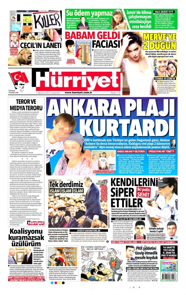 1 Ağustos 2015 gazete manşetleri 9