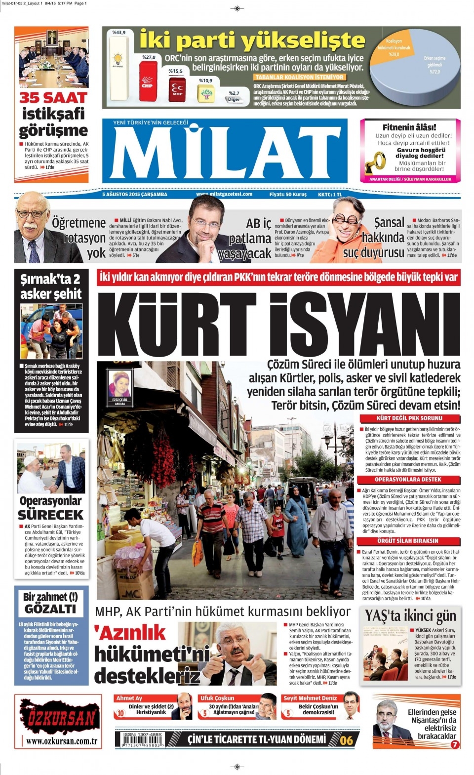 5 Ağustos 2015 gazete manşetleri 10