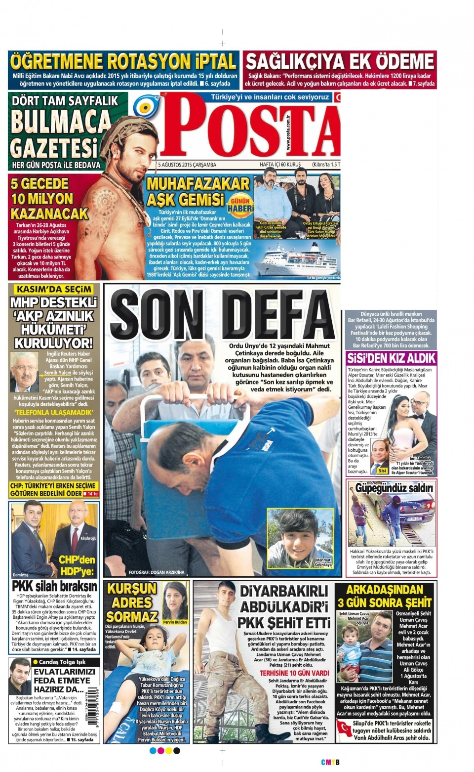 5 Ağustos 2015 gazete manşetleri 13