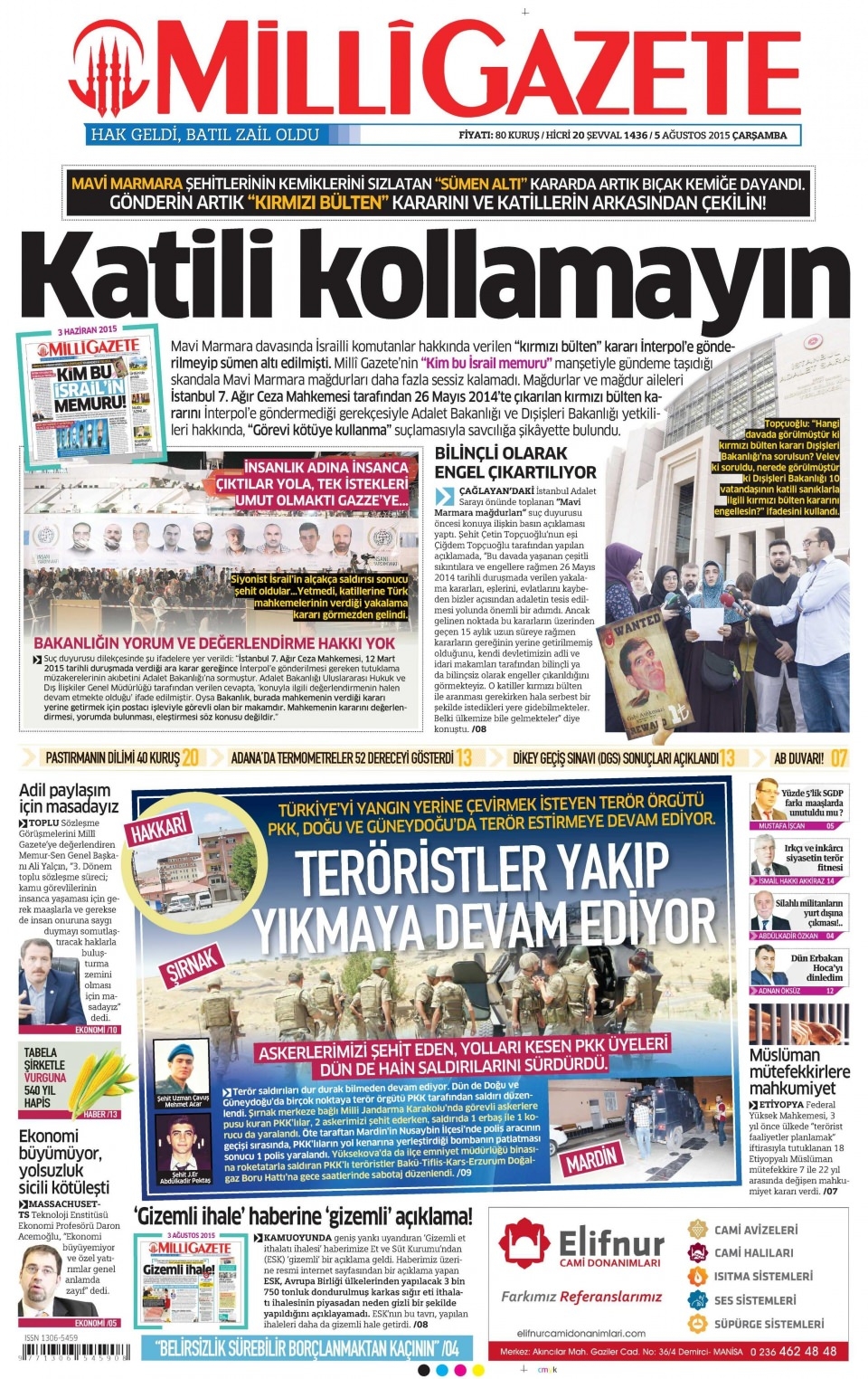 5 Ağustos 2015 gazete manşetleri 15