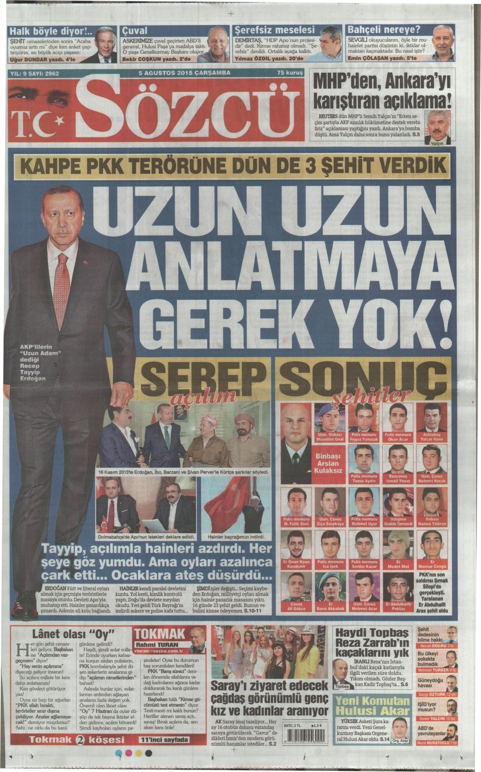 5 Ağustos 2015 gazete manşetleri 16
