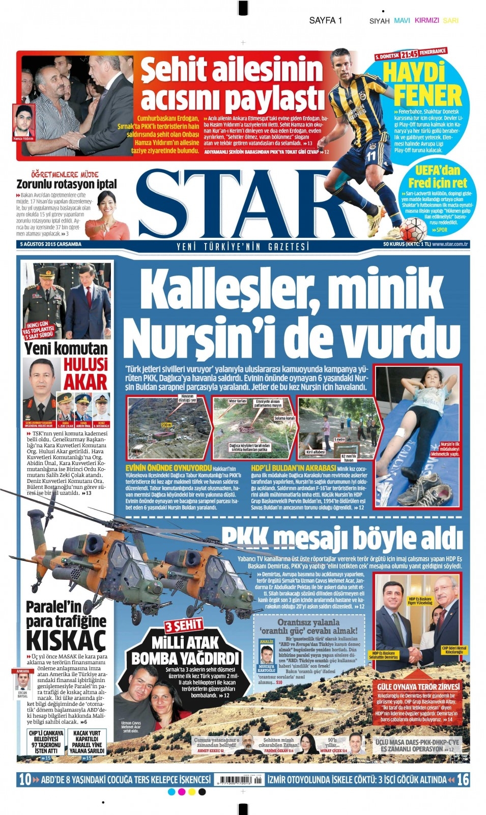 5 Ağustos 2015 gazete manşetleri 17