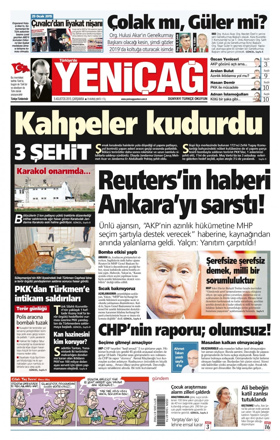 5 Ağustos 2015 gazete manşetleri 21