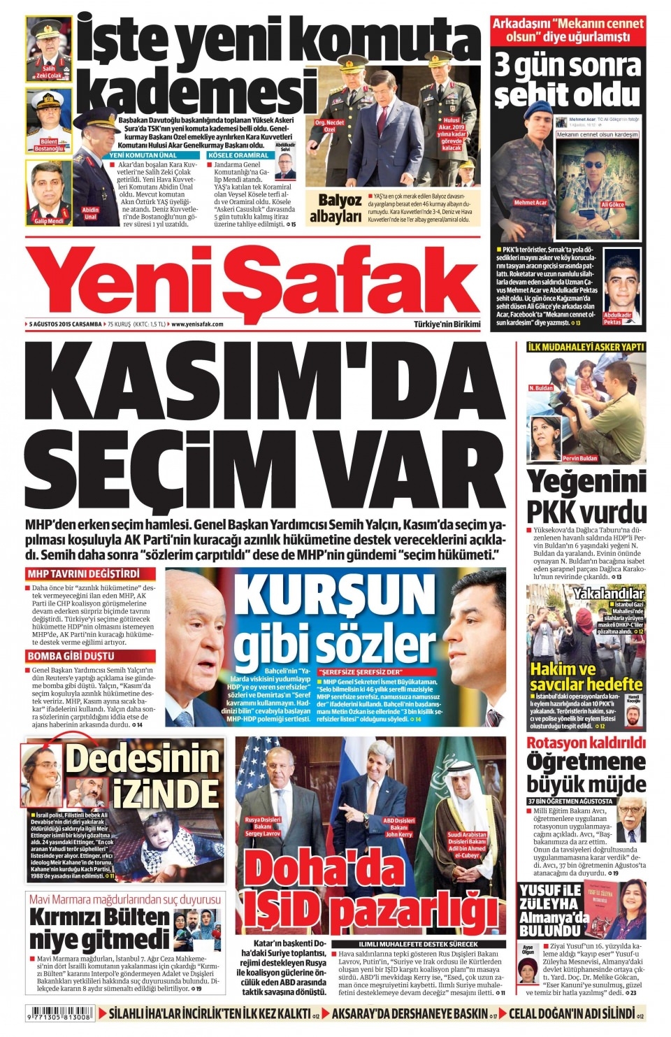 5 Ağustos 2015 gazete manşetleri 22