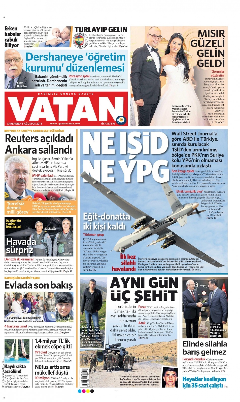 5 Ağustos 2015 gazete manşetleri 23