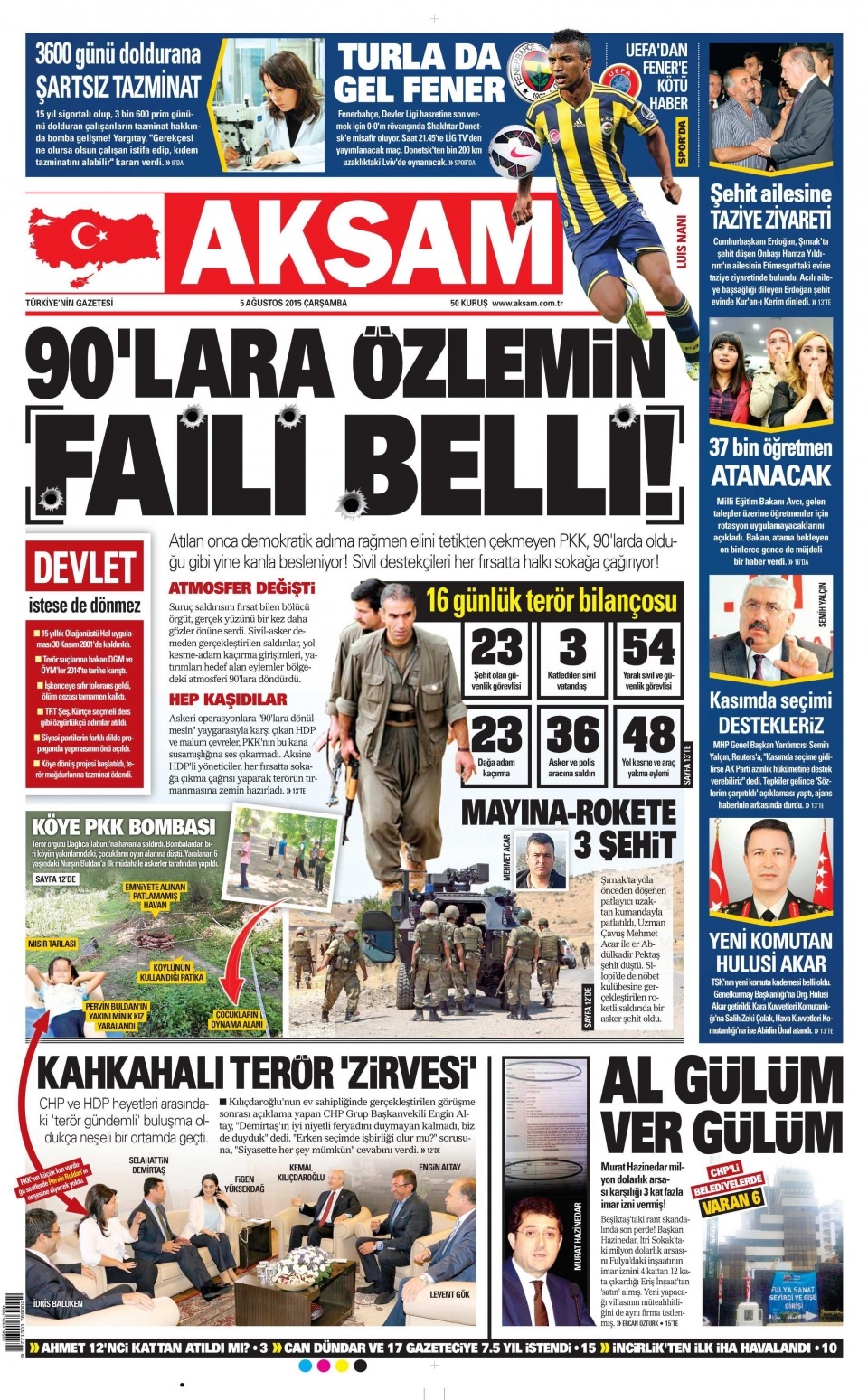 5 Ağustos 2015 gazete manşetleri 27