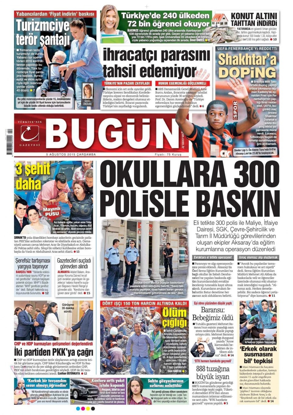 5 Ağustos 2015 gazete manşetleri 3