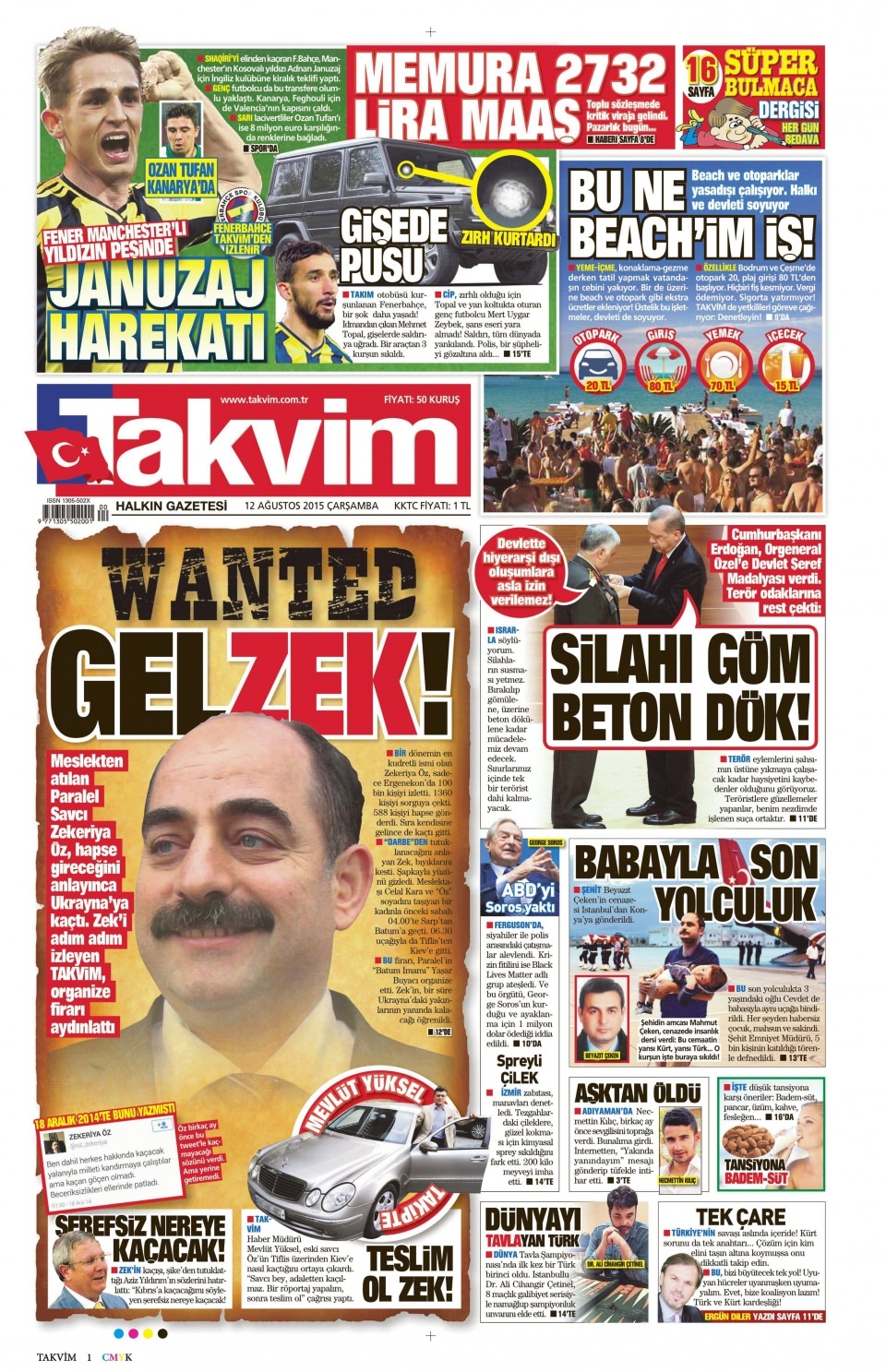 12 Ağustos 2015 gazete manşetleri 13