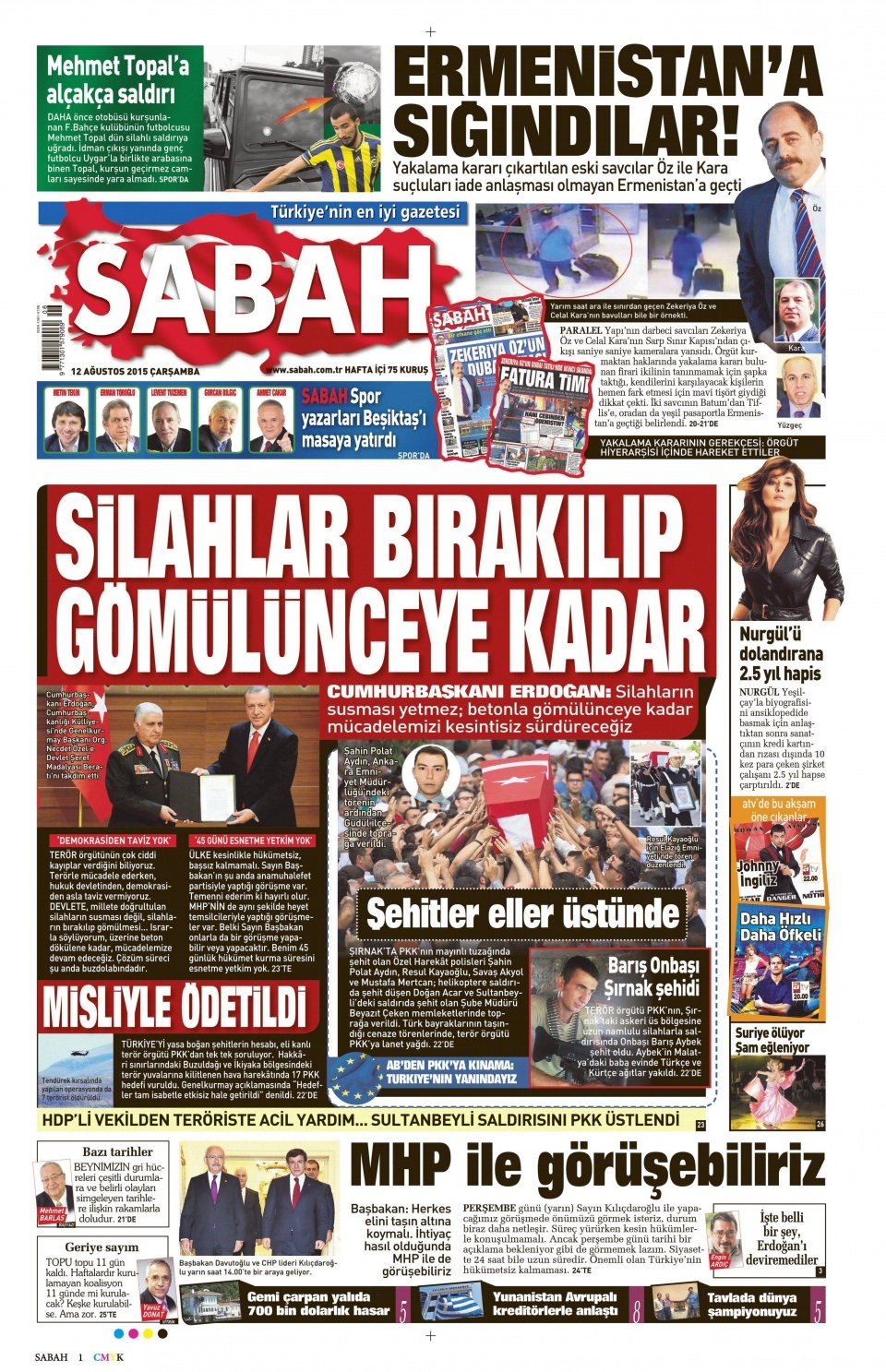 12 Ağustos 2015 gazete manşetleri 14