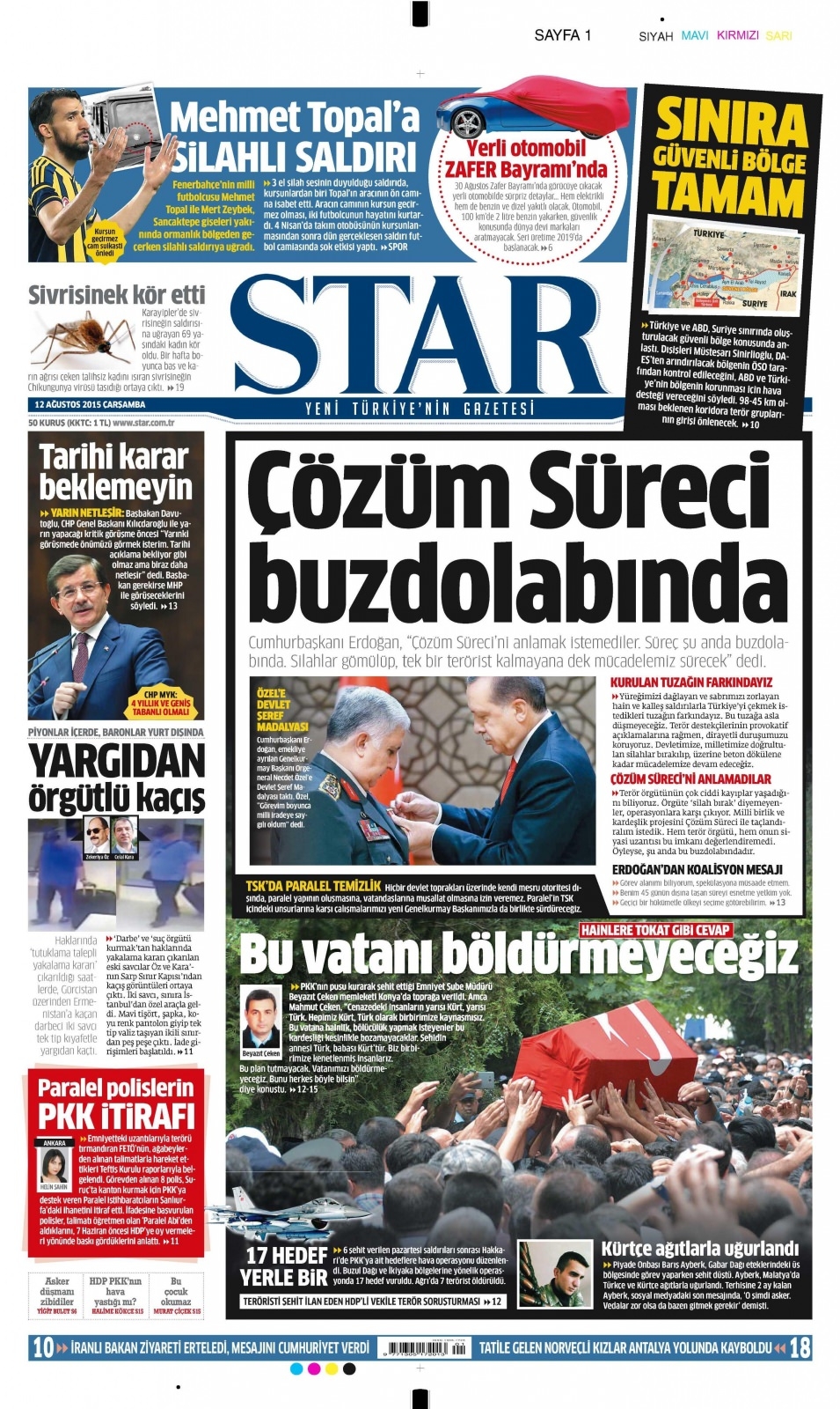 12 Ağustos 2015 gazete manşetleri 15