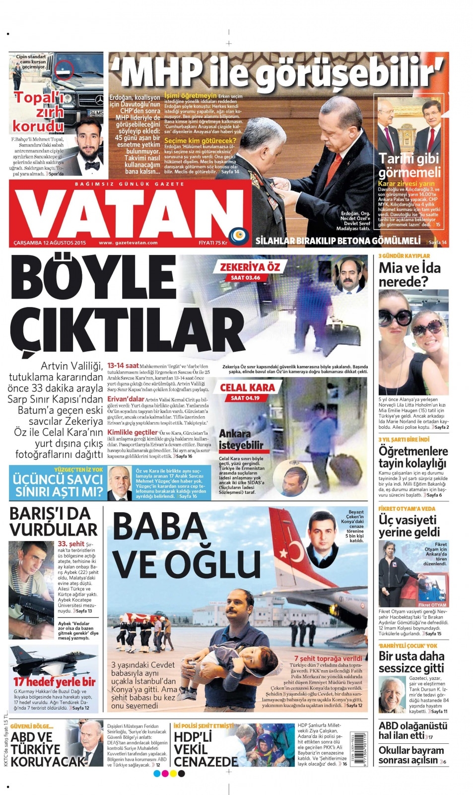12 Ağustos 2015 gazete manşetleri 17