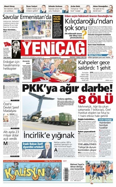 12 Ağustos 2015 gazete manşetleri 22