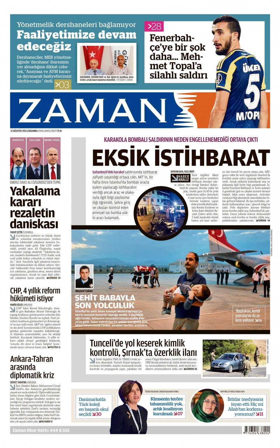 12 Ağustos 2015 gazete manşetleri 23