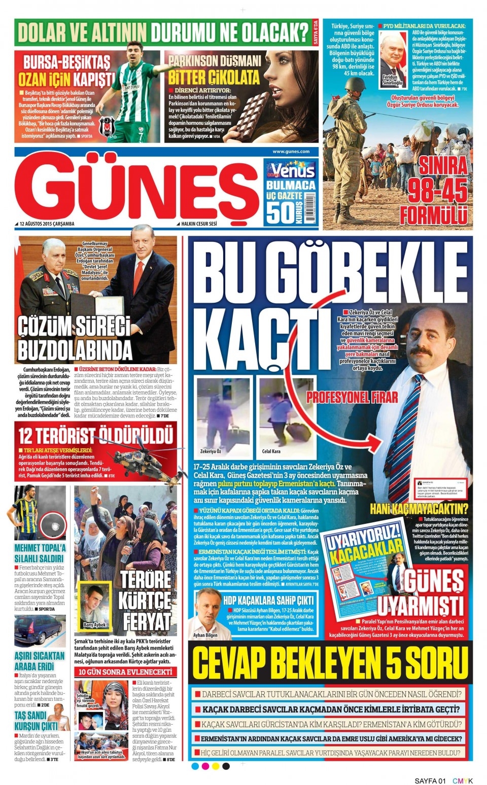 12 Ağustos 2015 gazete manşetleri 7