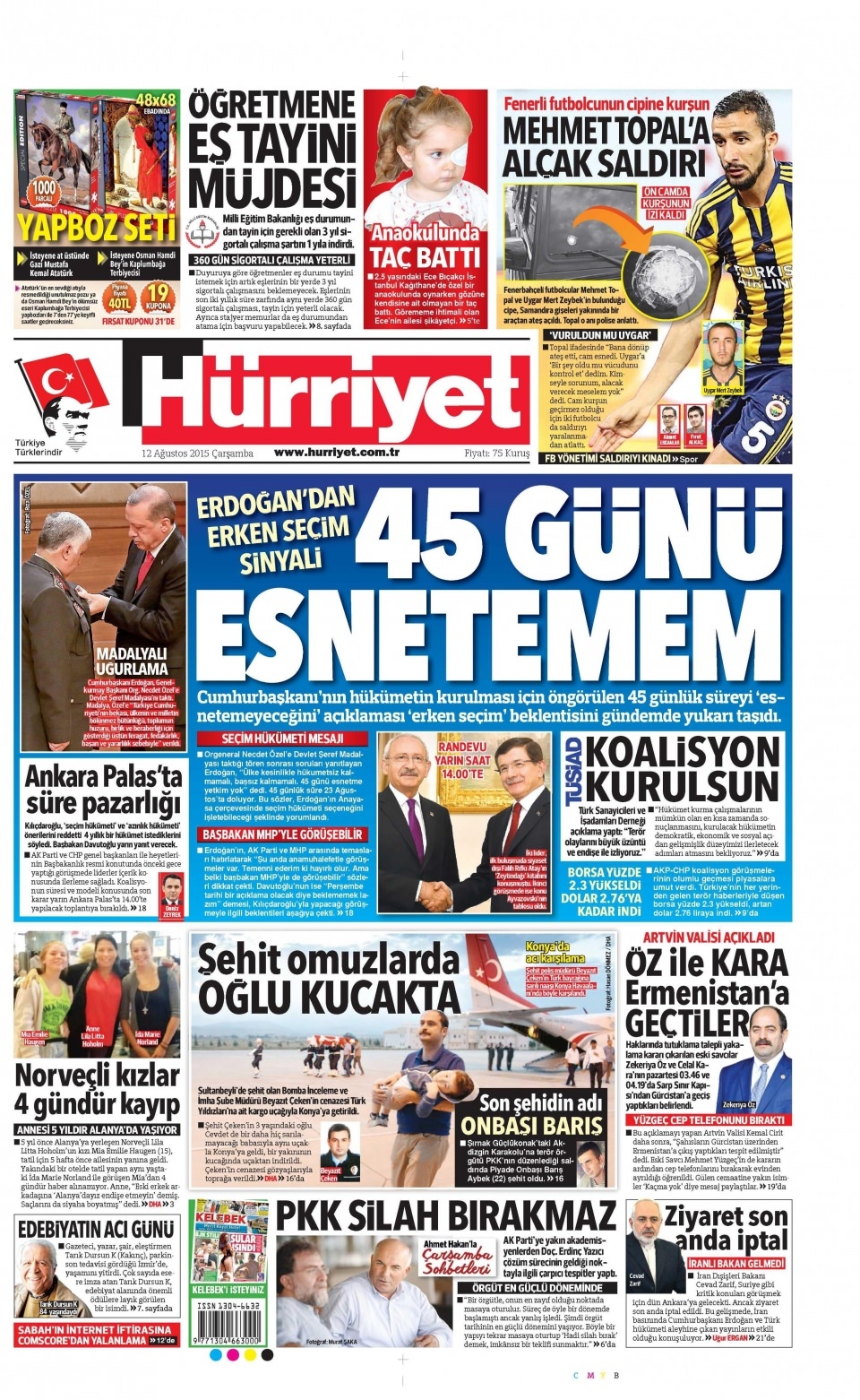 12 Ağustos 2015 gazete manşetleri 9