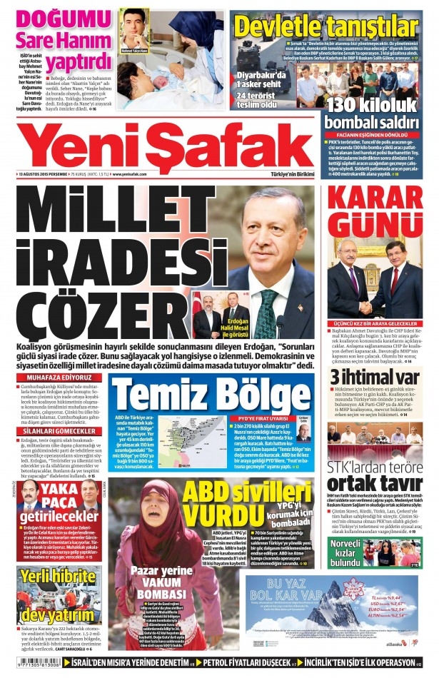 13 Ağustos 2015 gazete manşetleri 18
