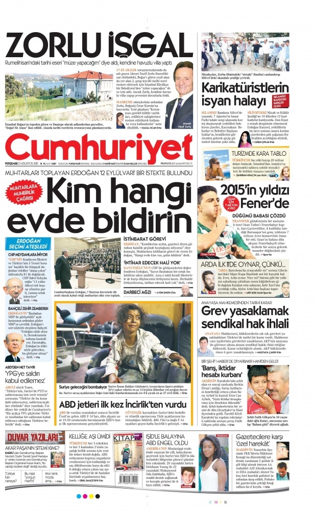 13 Ağustos 2015 gazete manşetleri 3