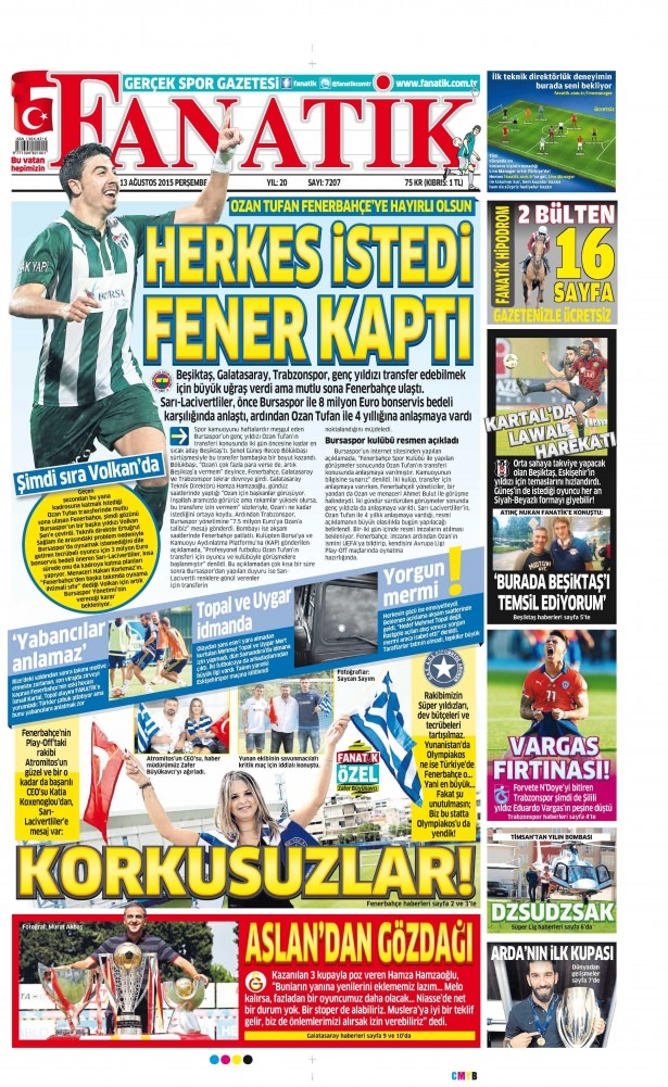 13 Ağustos 2015 gazete manşetleri 5