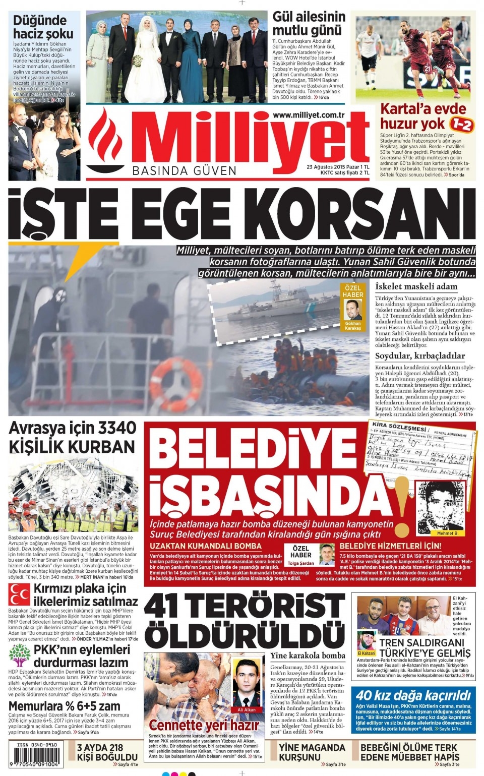 23 Ağustos 2015 gazete manşetleri 10