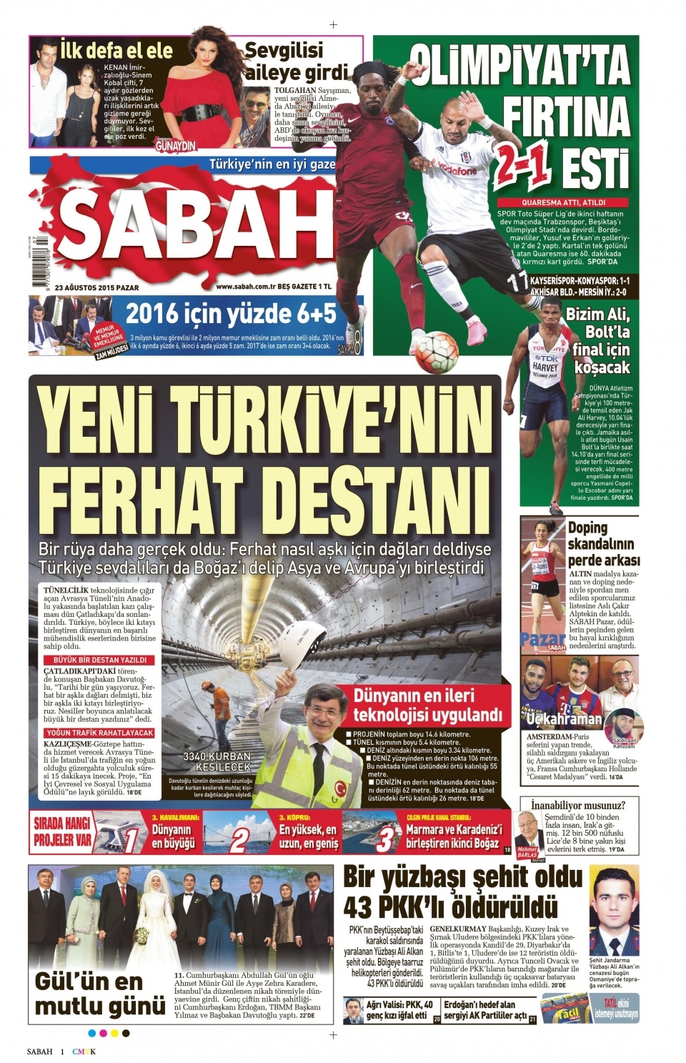 23 Ağustos 2015 gazete manşetleri 12