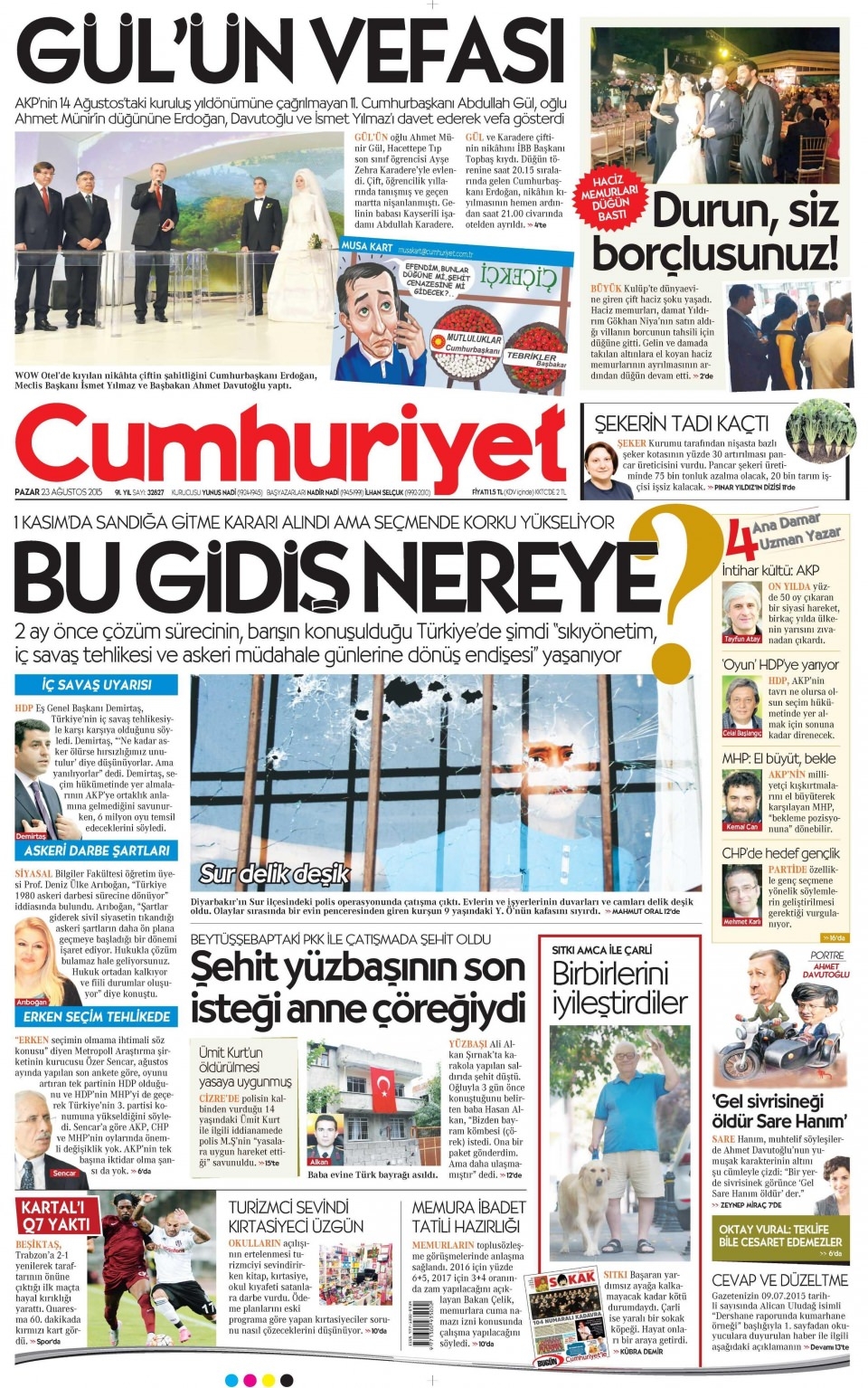 23 Ağustos 2015 gazete manşetleri 3