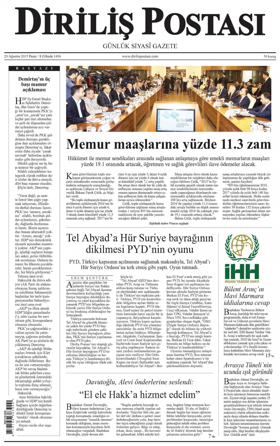 23 Ağustos 2015 gazete manşetleri 4